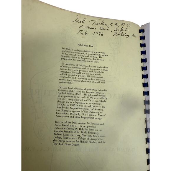 Macro-Acupuncture Manual Part 1 & Part 2 Manual / Ralph Alan Dale Ed.D.,Ph.D VTG - Picture 4 of 8